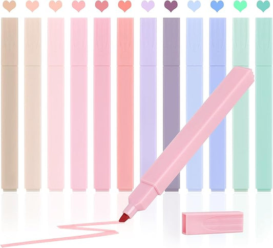 Utron 12pcs Bible Highlighters, Pastel Highlighter Set, No Bleed Bible Highlighters (12 Color)