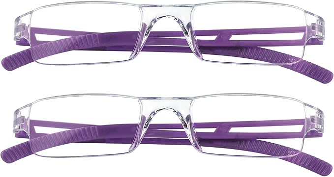 LifeArt 2/4 Pairs Reading Glasses, Blue Light Blocking Glasses, Computer Glasses for Men and Women, Rectangle Eyewear Frame