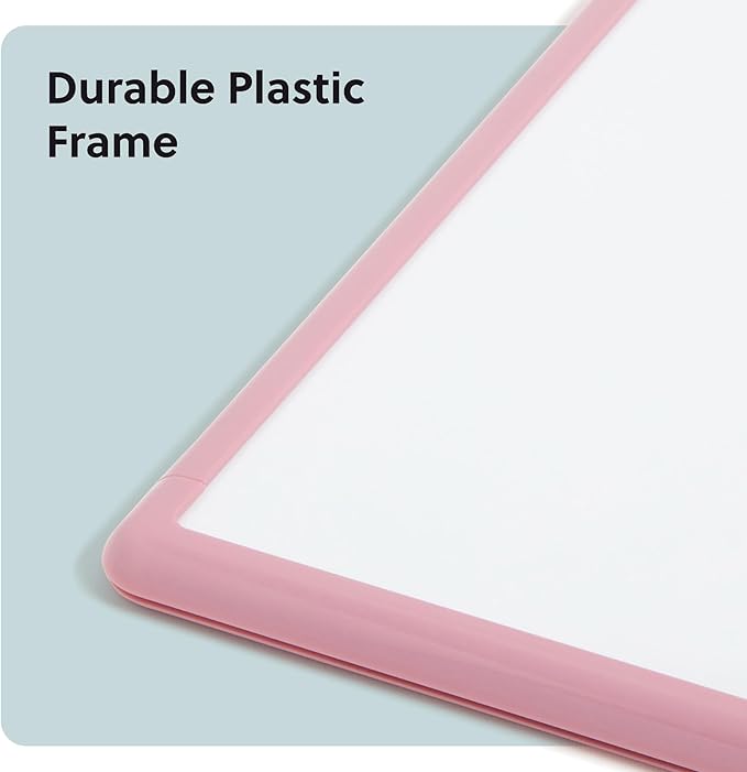 U Brands 11" x 14" Magnetic Dry Erase Whiteboard for Wall, Contempo Dry Erase Board with Blush Pink Modern Frame, Includes Dry Erase Marker with Eraser & Magnet (7085U00-01)
