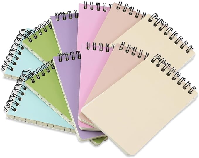 12 Pack Pocket Notebooks, 3x5 Small Notepads, Mini Spiral Notebooks, 60 Sheets/120 Pages,Lined College Ruled Paper, Memo Pads for Home, Office, School or Travel (Colorful)