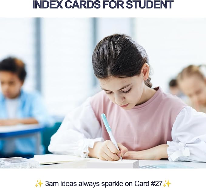 Index Cards 3x5 Inch - 600 Count, Ruled Index Flash Cards for Studying, Lined Index Note Cards 3x5 Flashcards, Notecards 3 x 5 Lined Small Index Cards Ruled White 3x5 Cards for Office, School, Home