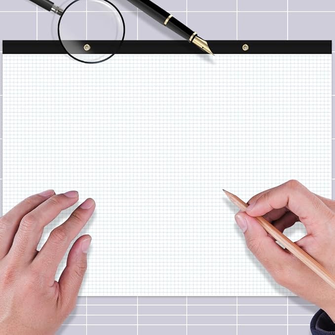 (2-Pack) Large Engineering Graph Paper Pad - 22" x 17" Grid Paper Notepad, 4"x4" Blue Grid 100 Sheets/200 Pages Paper for Engineer Architect Designer Mathematician Draftsman