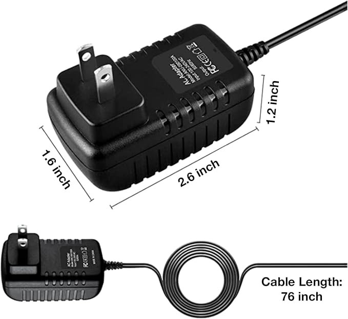 AC/DC Adapter Power Supply Charger Cord for TI-84 TI84 Plus Graphing Calculator