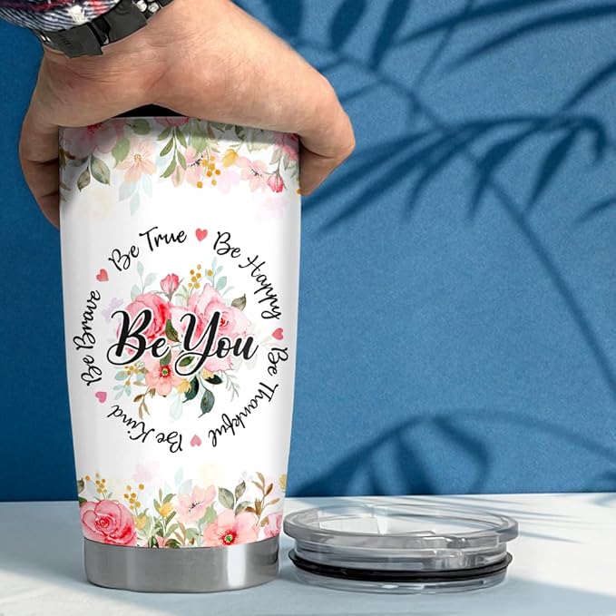 SANDJEST Sometimes You Forget You're Awesome Tumbler 20oz Inspirational Gifts Stainless Steel Insulated Tumblers Coffee Travel Mug Cup Gift for Coworkers Friends Sister Birthday Christmas