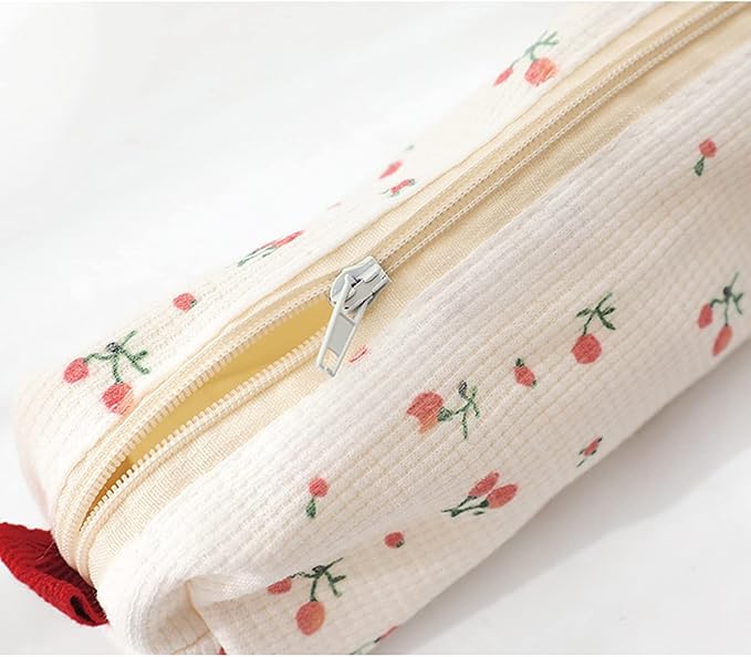 MOZXIRZ 2 Pcs Cute Pencil Case/ Pouch, Pencil Bag/Case Holder Floral Pen Holder Cosmetic Makeup Bag for Women (2Pcs Soft Flower)