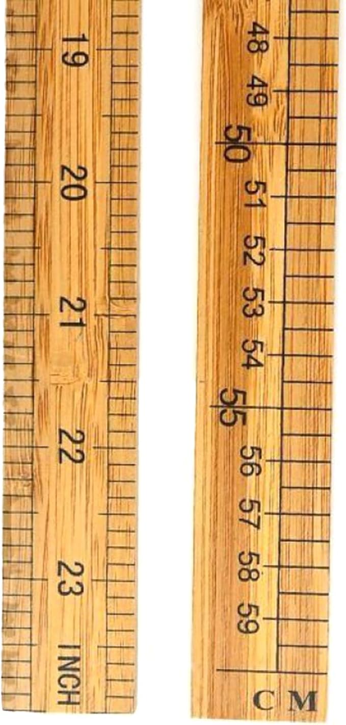 Wooden Ruler 12Inch 24Inch Double-Sided Scale Rulers Wood Measuring Ruler Inches Centimeter Metric Ruler for Students
