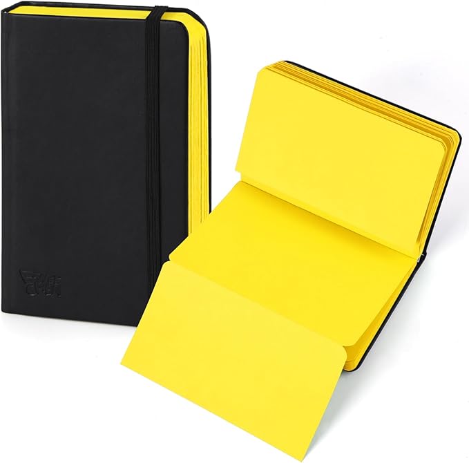 3.5x5.7inches Mixed Media Sketch Pad, 120GSM 32Sheets Folded Colored Paper Sketchbook for Drawing, Protable Hardcover Art Sketchbook for Painting, Writing, Journal.Yellow