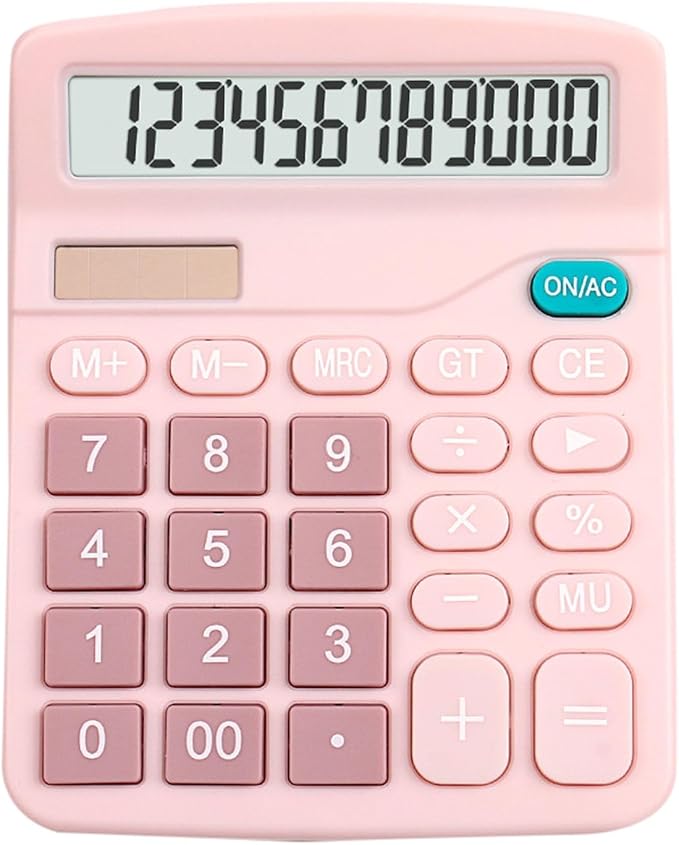 Calculators Desktop,Dual Solar Power and Battery 12 Digits Big Buttons Basic Calculator with Large LCD Display,4 Function Calculators for Office School Business Students Home