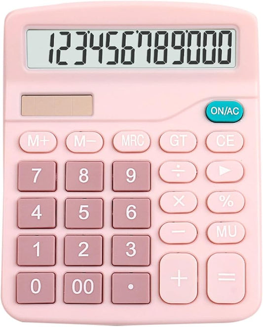 Calculators Desktop,Dual Solar Power and Battery 12 Digits Big Buttons Basic Calculator with Large LCD Display,4 Function Calculators for Office School Business Students Home