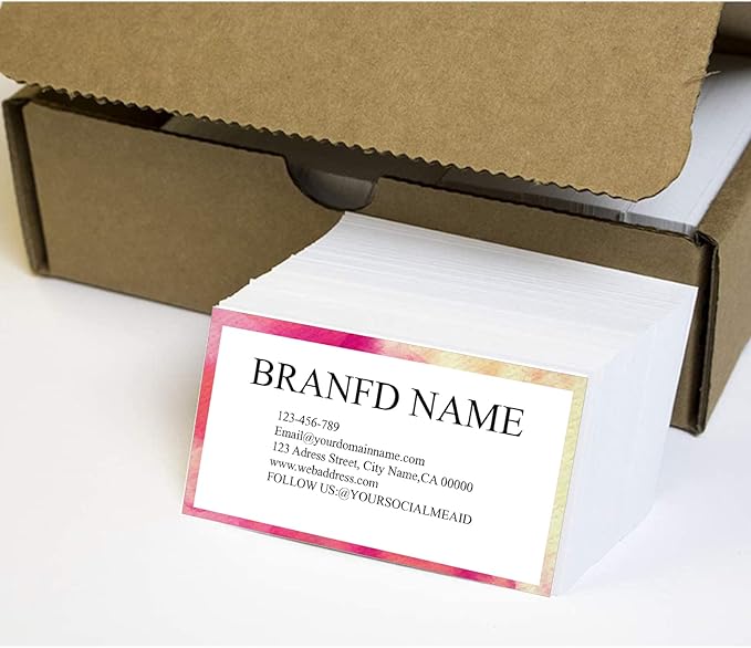 Custom Printed Business Stock Cards - Thick Sturdy Stock - 3.5" x 2" - 100% Recycled Content (500/200 PCS) Premium Double-sided Print