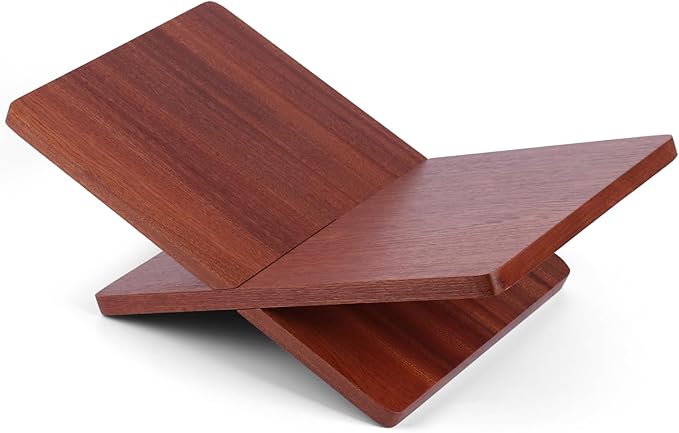 Book Stand for Reading - Solid Sapele Wood Book Holder for Open and Closed Books, Cookbook, Magazines, Textbooks