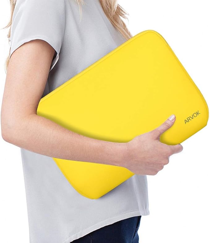 ARVOK Laptop Sleeve Ultra-Thin Case Water-Resistant Notebook Computer Pocket Tablet Briefcase Carrying Bag/Pouch Skin Cover for HP/Dell/Lenovo/Asus/Acer,Yellow,15inch