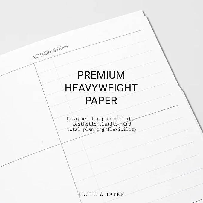 Cloth & Paper Travel Notebook | Goal Tracker – Ibiza | Pocket Plus Goal Planner Notebook 3.2" x 6" | Goal Tracker for Planning, Progress Tracking, Productivity & Personal Goals – Soft Touch Cover