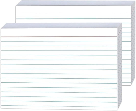 50 Pack 5x7 Ruled Index Cards - White Lined Flash Cards for Studying, Note Taking & Office Organization, Premium Quality Note Cards for School & Work