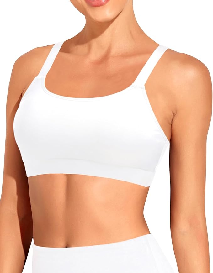 Tempt Me Women Sports Bra Bikini Tops Scoop Neck Bathing Suits Top Padded Swim Crop Tops Only
