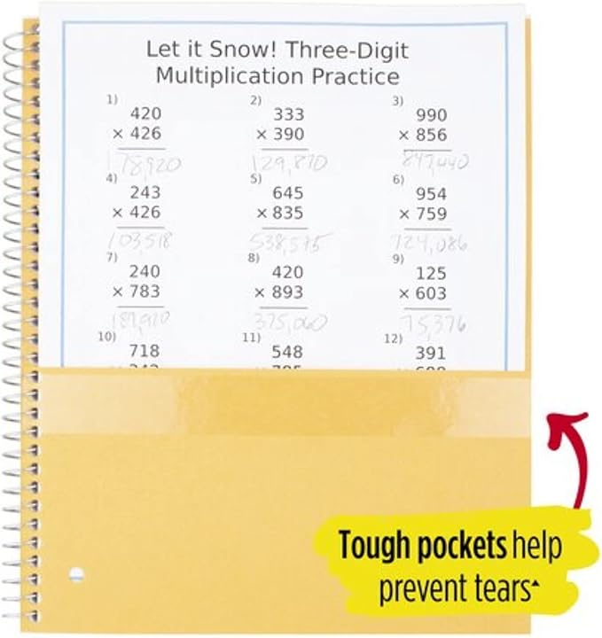Five Star Wirebound Notebook, 1-Subject, 100 College-Ruled Sheets, 11 x 8.5 Inch Sheet Size, Teal (72051)