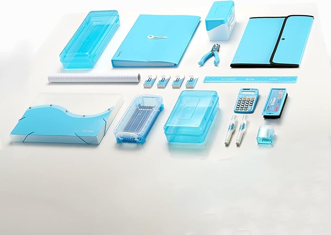 Enday Index Card Box Blue 3x5 Index Card Holder, Index Card Organizer, Flash Card Holder, Holds 250 Cards.