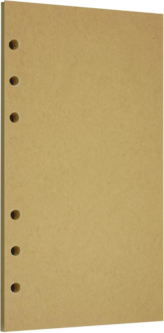 Zelten 1 Pack A6 45 Sheets/90 Pages Kraft Loose Leaf Punched Paper Refills Paper for 6 Hole Binder Personal Organizer Diary Notebook Refillable Planner