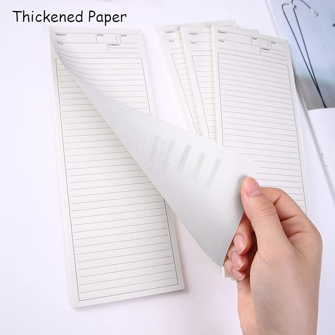 4 Pack Lined Paper Notebook, 9.8 × 3.5 inches Long Strip Notepad, Personalized Memo Pads for Planning, Tasks, Appointments, Reminders, Home, Office, 50 Sheets Per Note Pads (Lined)