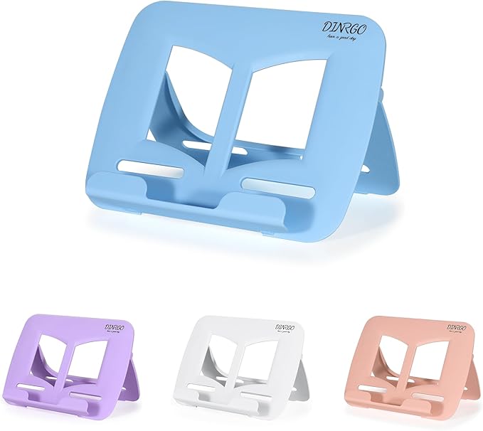 4Pack Book Stand - Waterproof Book Holder, Lightweight, Hands Free (Blue, Purple, Pink, White, 11.82" * 8.26")