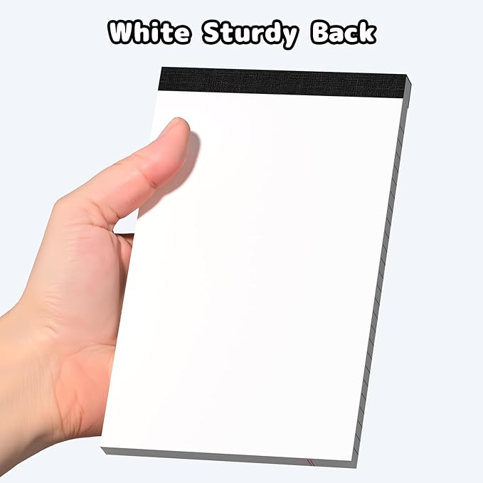 5x8 Legal Pads Writing Pad Note Pads, 5 Pack College Ruled Lined Paper Pad, White Perforated Notebook, Premium Notepads for School Office Home, 30 Sheets/Pack
