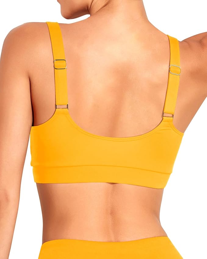 Tempt Me Women Sports Bra Bikini Tops Scoop Neck Bathing Suits Top Padded Swim Crop Tops Only
