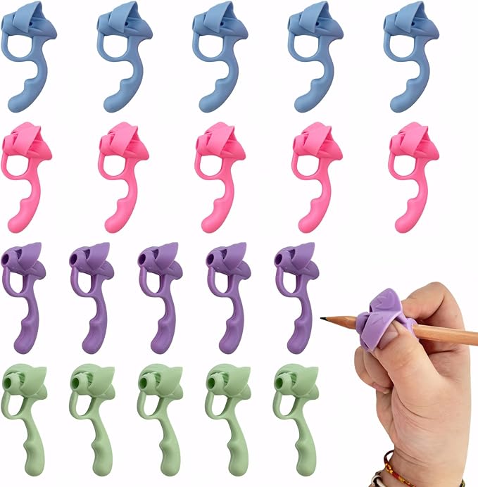 20Pcs Pencil Grips for Kids Handwriting,Pencil Grips for Toddlers, Adults, Preschooler, Special Education Supplies - Improve Handwriting Skills with Comfortable and Adjustable