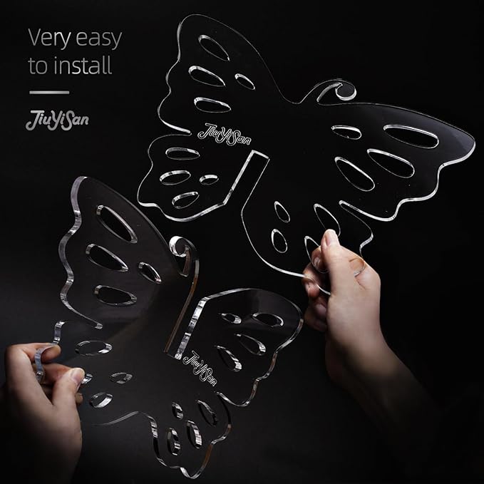 Butterfly Shaped Acrylic Book Stand for Reading, Perfect As A Cook Book Stand for Kitchen Counter Or Book Display Stand, Ideal for Hold Bibles, Magazines Or Art Books,12" x 7" x 5.2"