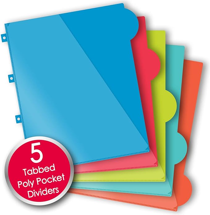 IQ+ iScholar 5-Subject Poly Cover Wirebound Notebook, College Ruled, 11 x 8.5 Inch Sheet Size, 200 Sheets, Black (59906-BK)