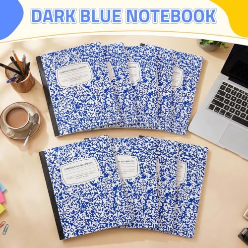 Fainne 100 Pack College Ruled Composition Notebooks Bulk B5,Blue