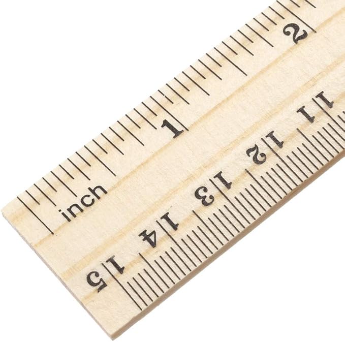 uxcell Wood Ruler 15cm 6 Inch 2 Scale Office Rulers Wooden Measuring Ruler 8pcs