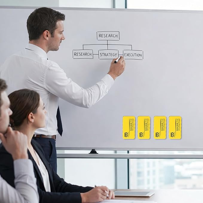 OWLKELA 8Pcs White Board Erasers, Magnetic Dry Erase Eraser Ideal for School, Office, Classroom and Home,Yellow