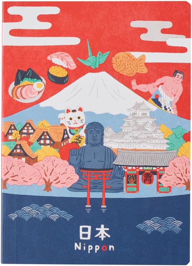 NOLTY JAPAN NOTE, A6 Notebook Featuring Japanese Design, 3.5mm Dot Grid, 80 Pages, Japan, JP0101