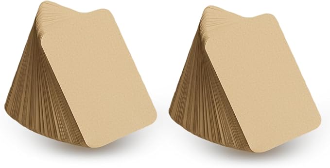 200 Pcs Blank Kraft Paper Round Corner Flash Card, Small Index Cards, DIY Hard Card Stock for Memo Notes, Word Learning, Word Message Gift Flash Paper, 3.5” X 2.1” (Kraft Paper)