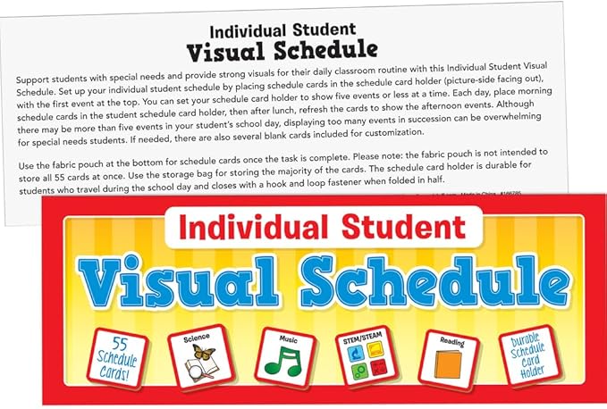 Individual Student Visual Schedule - 1 holder, 55 cards
