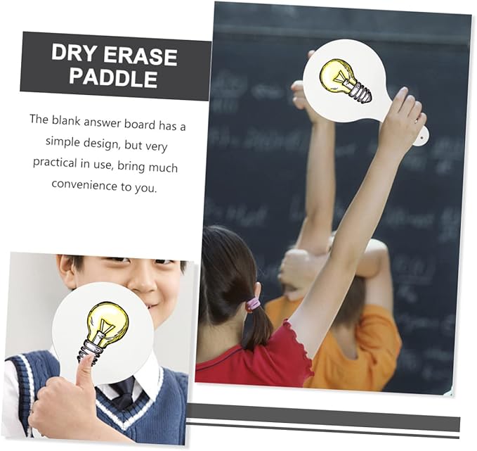 2Pcs Double-Sided Handheld Whiteboard Portable Dry Erase Paddle for Boys and Girls Classroom Answer Board Safe and Easy to Clean Writing Surface