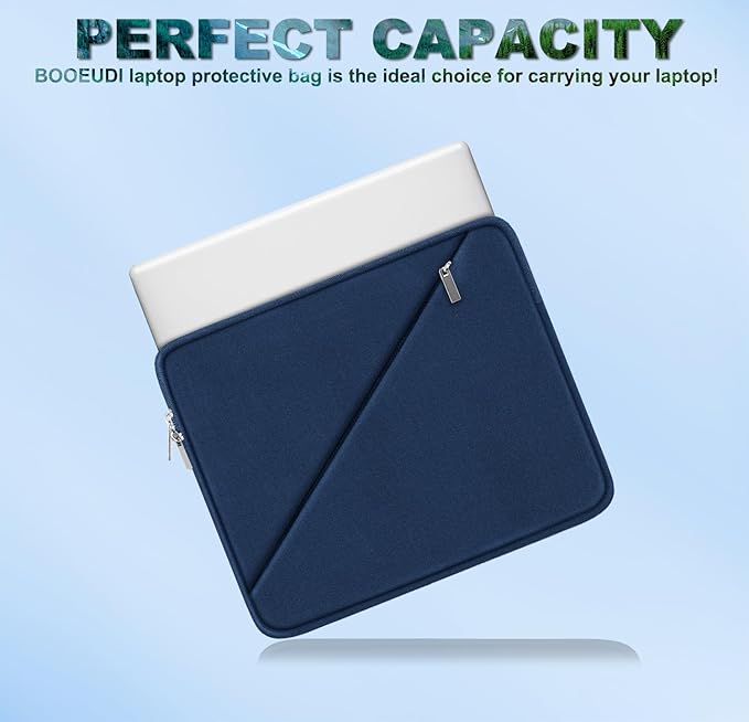 Laptop Sleeve 15.6 inch, Traveling Carrying Computer Sleeve Bag with Zippered Pocket, Shockproof Protective Laptop Case Compatible for Apple Notebook, HP, Dell, Acer, Asus, Lenovo, Deep Blue
