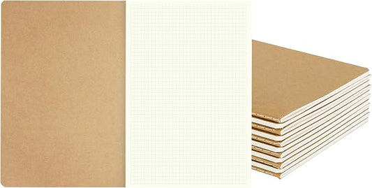 zmybcpack 12 Pack Graph Paper Notebook Journal Notebook Square Grid Paper Notebook for Travelers, Students, Office - Subject Notebooks - A5 Size, 8.26”x5.5”, 64 Square Grid Pages/32 Sheets