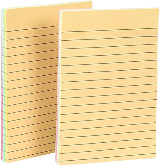 MOLOPPO Lined Sticky Notes, 4"x 6", 4 Color