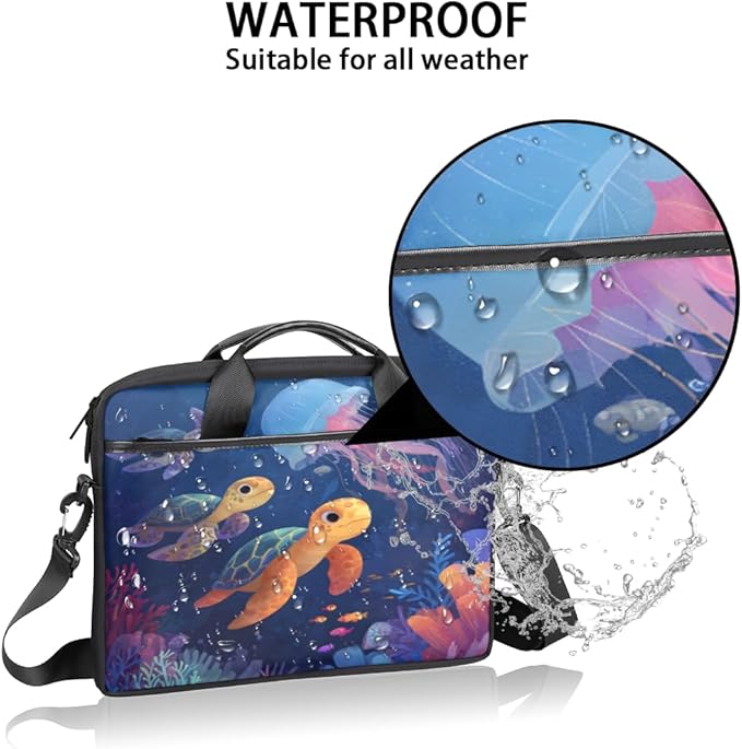 Cute Sea Turtle Laptop Sleeve Case for 13-15 inch Computer Bag Protective Laptop Handle Bag for Women Men