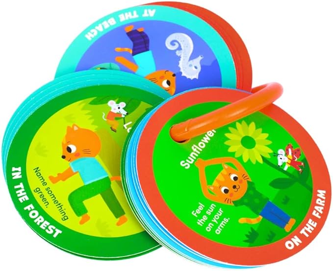 MOLLYBEE KIDS Preschool Yoga Cards for Kids, Set of 40 Poses and Activities, Beginner Yoga for Kids, Gifts for Ages 3+