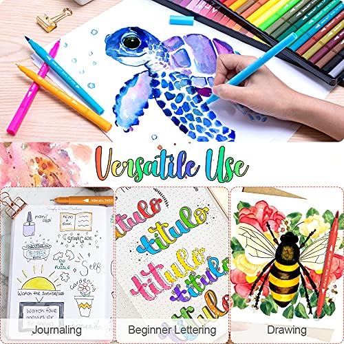 35 Dual Markers Pen for Adult Coloring Book, Coloring Brush Art Marker, Fine Tip Colored Pens for Bullet Journaling Drawing Planner (Pack of 3)