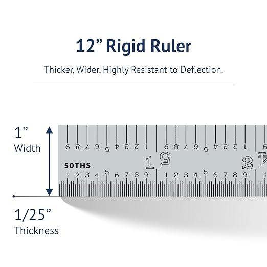 PEC Tools 12"/300mm Metal Ruler