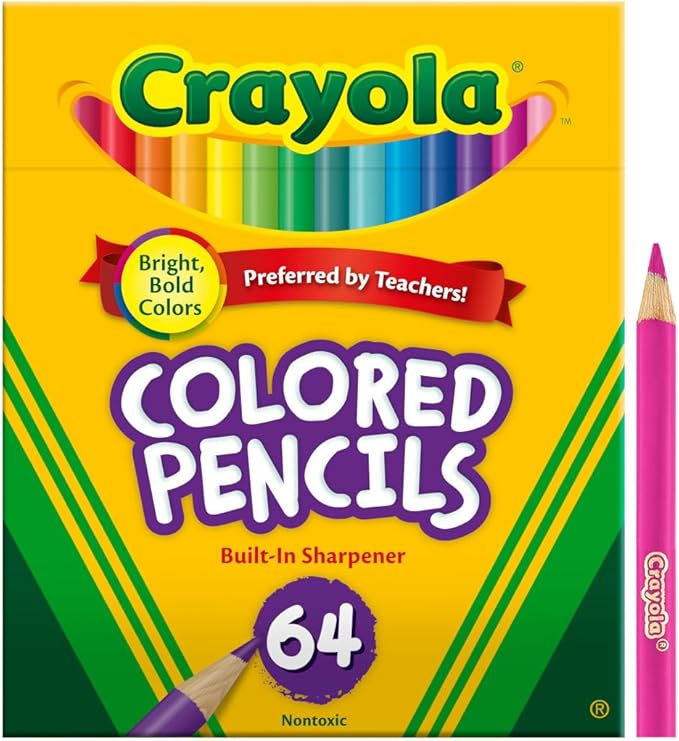 Crayola Mini Colored Pencils (Colors may vary), Coloring Supplies for Kids, 64 Count, Gift