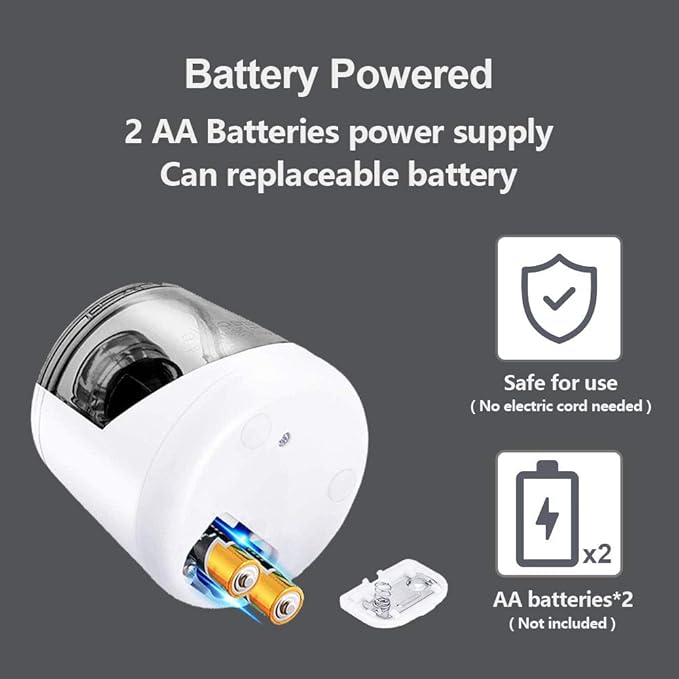 Electric Pencil Sharpener, Battery Operated for Kids Artists Adults, Automatic Sharpen for 2B/HB/Colored Pencils, Portable for Classroom (White)