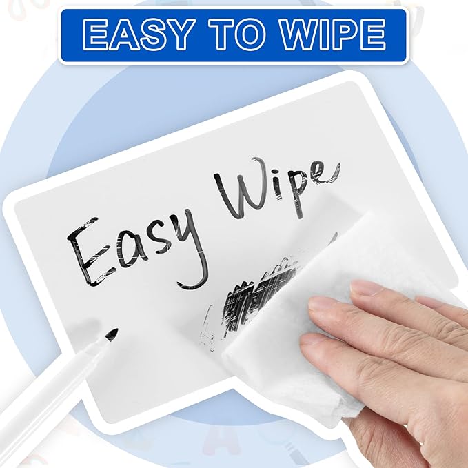 Harloon 100 Pcs Dry Erase Index Cards 4 x 6 Inch Laminated Reusable Dry Erase Note Cards Sheets for Office home housework to Do List(White)