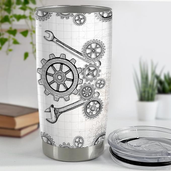 SANDJEST Engineer Tumbler 20oz Engineer Gifts for Men Engineers Stainless Steel Insulated Tumblers Coffee Travel Mug Cup Engineering Gift for Birthday Christmas