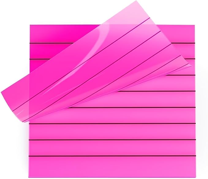 2 Pads, 100 Sheets, Clear Transparent Lined Sticky Notes 3x3 Inches, Self-Stick Notes, See Through Translucent, Easy to Post, Study Supplies, Office Products, Reusable, Waterproof, Rose Red