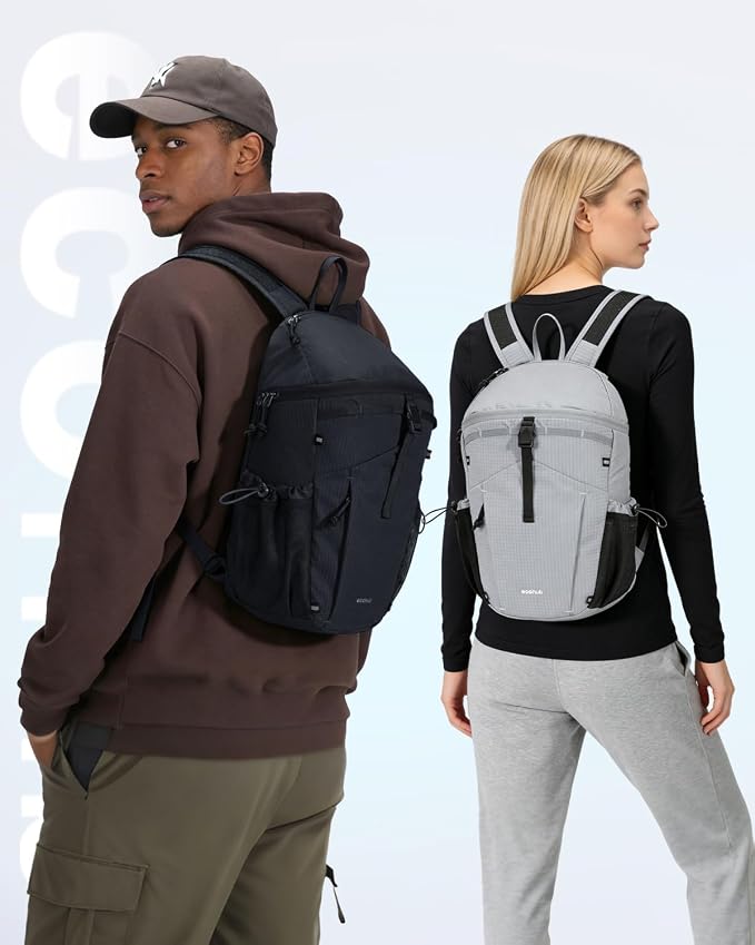 ECOHUB 15L Ultra-Lightweight Packable Backpack, Casual Daypack for Daily Use, Small Hiking & Travel, Foldable Backpack, Water-Resistant Nylon, Reflective Design