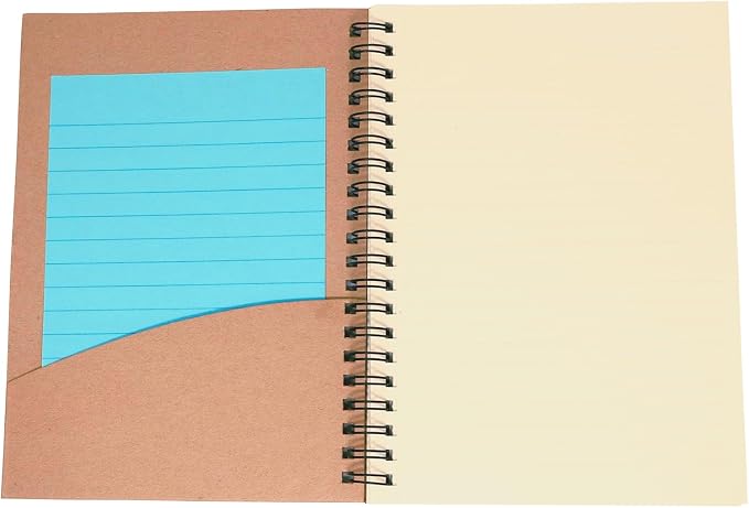 K-Kraft Notepads with Kraft Paper Covers (5 x 7 with Inside Flap Pocket 3-Pack, 60 sheets per notepad)